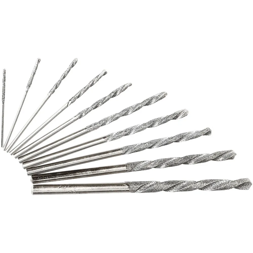 5Pcs Set Twist Bohrer 0,8 mm-3mm Diamant Beschichtete Tipped Spitze Twist Bohrer für Glas Schmuck Stein Fliesen
