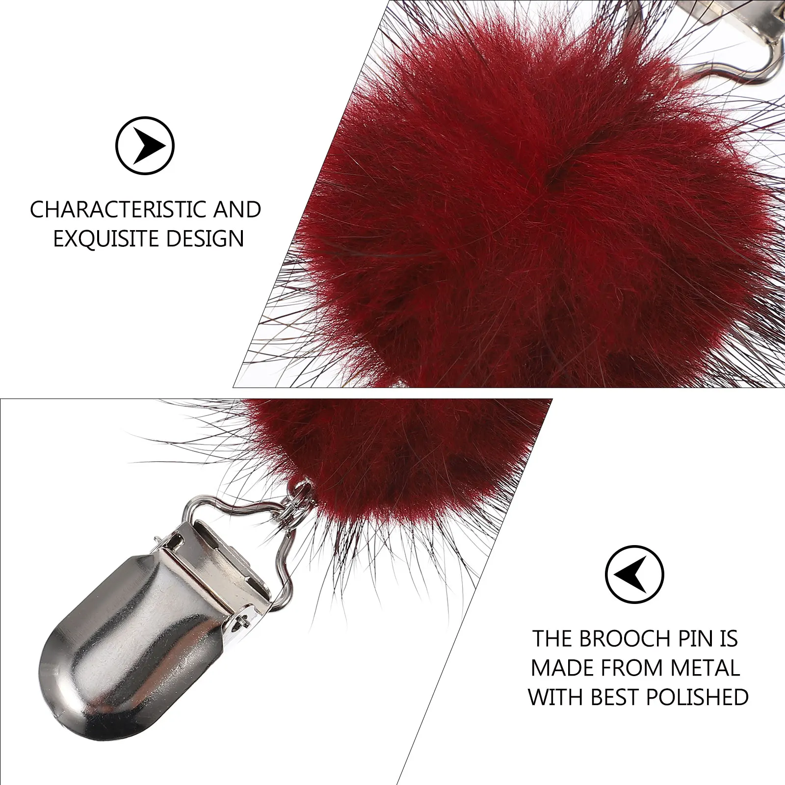 

6pcs Women Ball Shawl Brooch Pins Cardigan Sweater Clips Pompom Metal Decorative Lightweight Brooches Elegance Pins