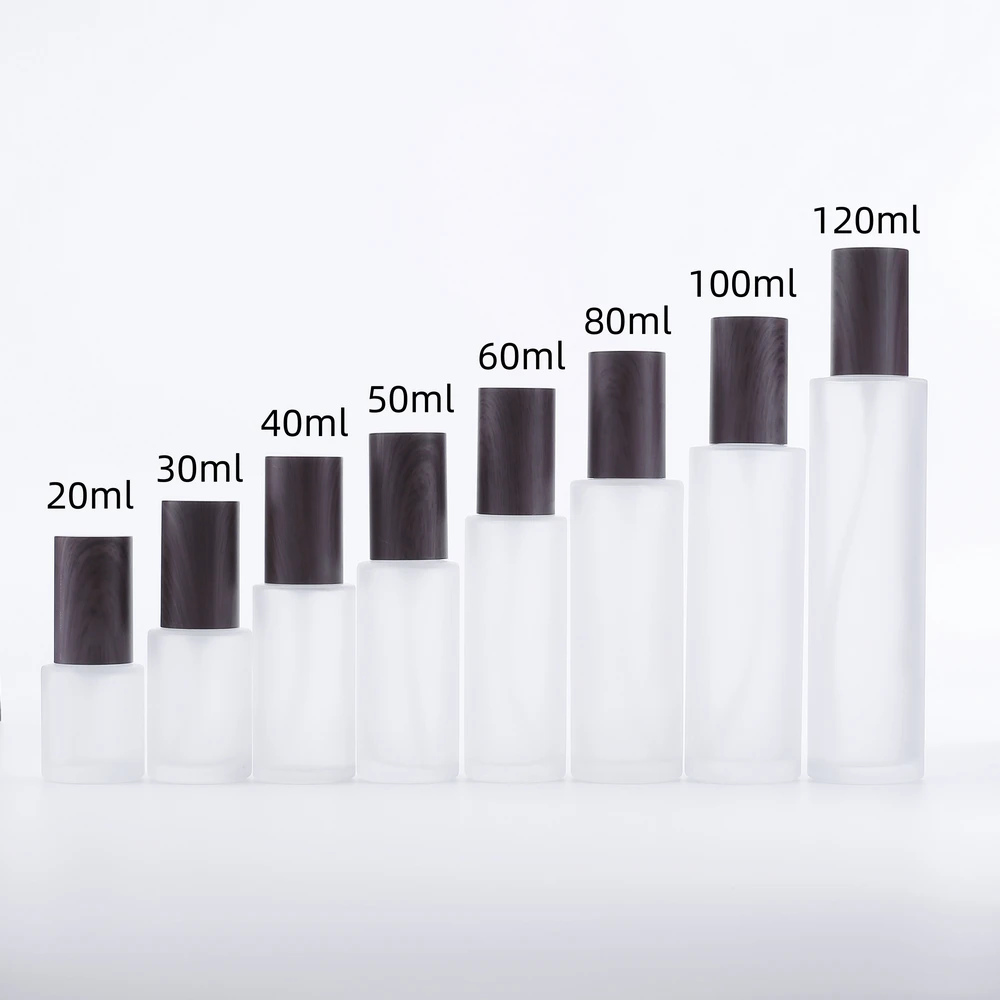 

10pcs 20ML -120ML Frosted Lotion Pump Bottles, Empty Perfume Spray Glass Bottles Container Case Refillable