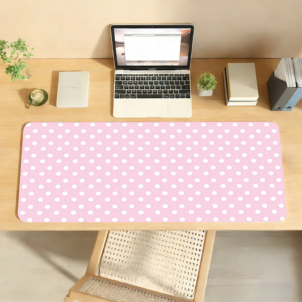 Korea Colorful Polka Dot Mouse Pad For Office Gaming And Keyboards Non-Slip Large Waterproof