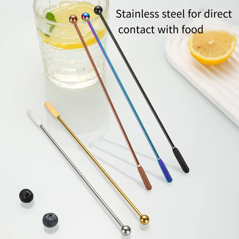 

1PC New Stainless Steel Honey Stirring Rod Long Handle Easy-Use Cocktail Bar Mixing Tools Coffee Stirrer Mixer Portatil Eletrico