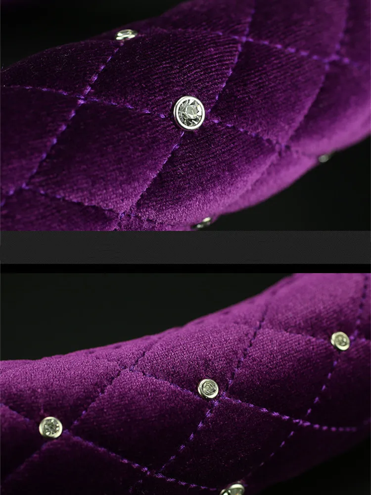 Crystal Diamond Car Steering Wheel Covers for Women Girl Plush Rhinestone covered Steering-Wheel Interior Accessories