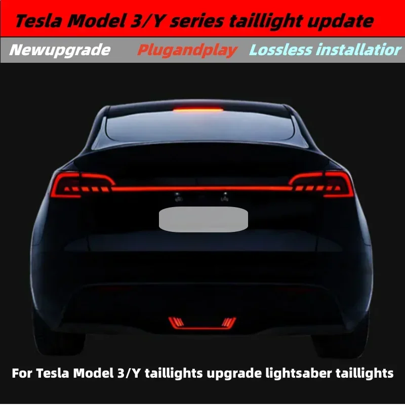 Taillight For Model 3 Y 2019-2023 LED Through Trunk Tail Light Modified Rear Lamp Streamer Turn Signal Width Cross Lamp