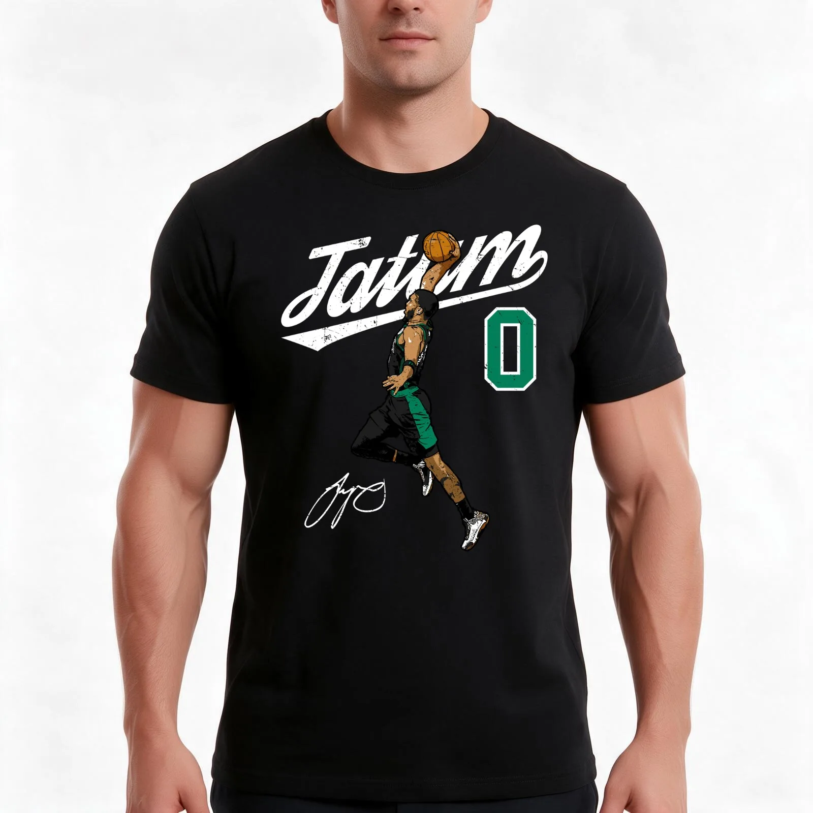 Tatum Boston Basketball Gift T-Shirt, Summer Casual Cotton Tee, Oversized Streetwear Tops, Vintage Graphic Print, 100% Cotton