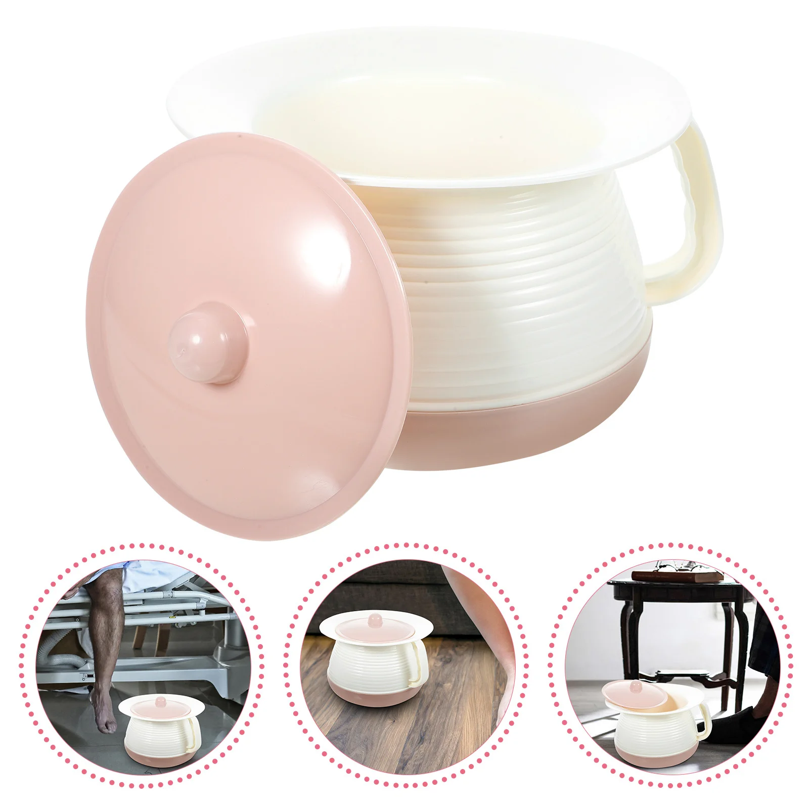 وعاء الغرفة المحمولة مبولة سطل سميكة البلاستيك Bedpan للمنزل فندق استخدام حاوية البول الكبار مع غطاء المبصقة لكبار السن