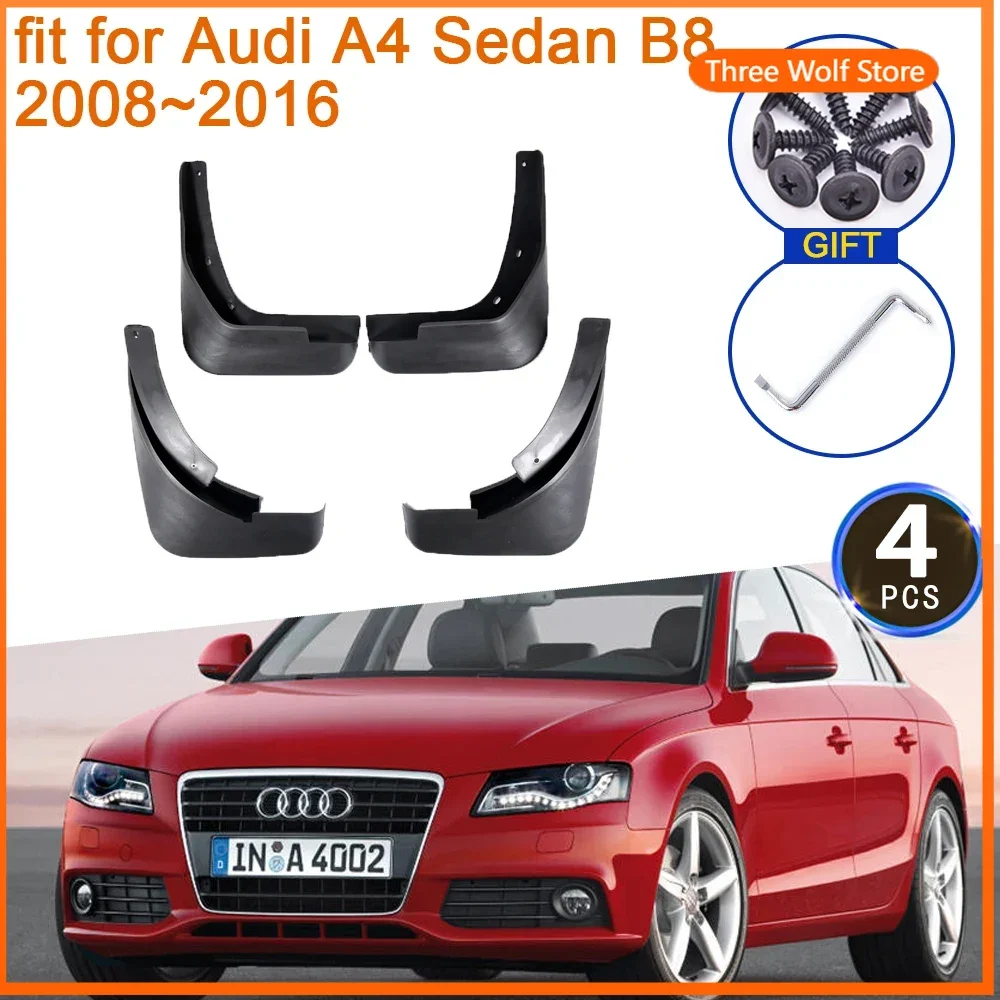 

4x for Audi A4 Sedan Saloon B8 2008~2015 Mud Flaps Splash Guards Flap Mudguards Fender Front Rear Wheels Car Styling Accessories