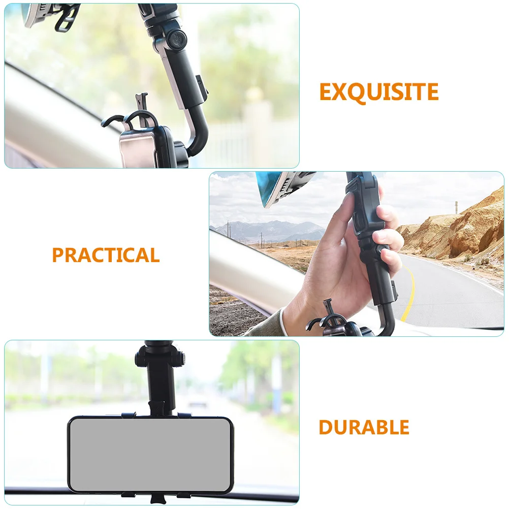

Car Rearview Mirror Phone Holder for Most Mobile Phones Rotatable Adjustable Vehicle Mount for Safe Driving and Hands-Free Use
