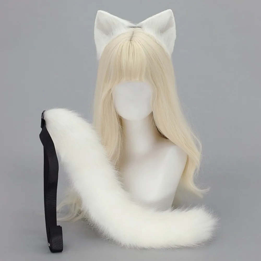 New Realistic Cat Ear Headband Handmade Animal Ear Headwear Simulation Lolita Furry Cat Tail Set Hair Accessories