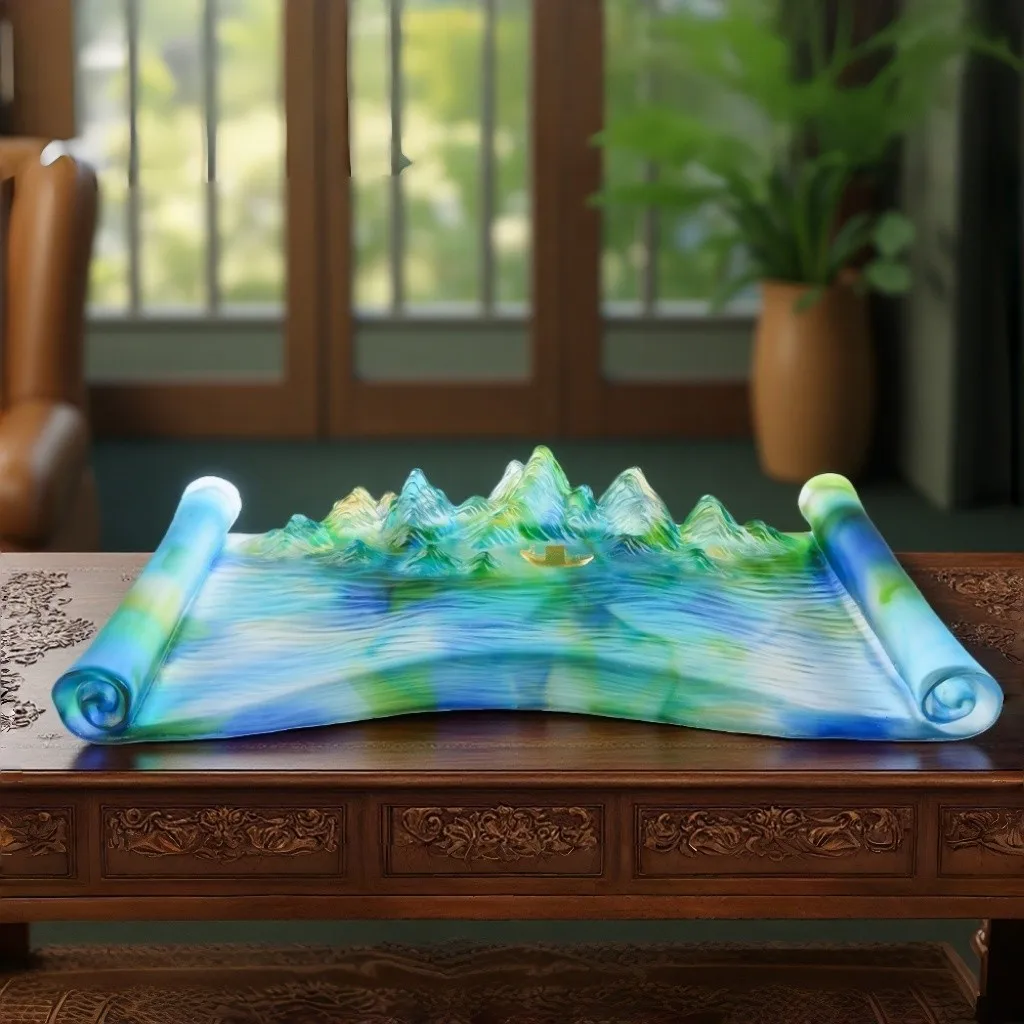 Glazed thousand miles of rivers and mountains, fruit tray, tea tray, dry brewing table, high-value ornament
