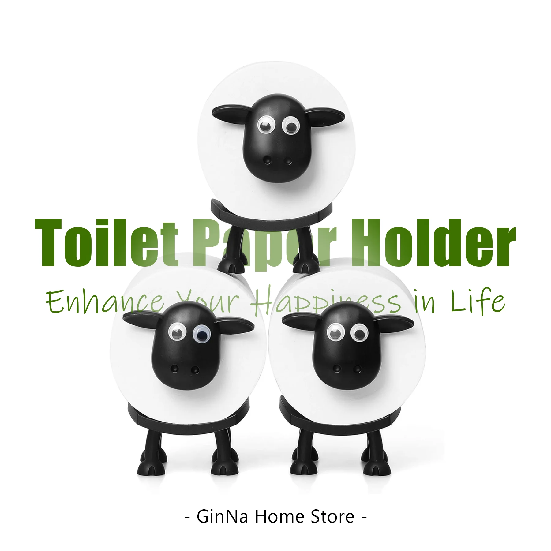 Sheep Toilet Roll Holder Funny Creative Daily Household Lovely Toilet Paper Holder Bathroom Stackable Animal Paper Towel Storage