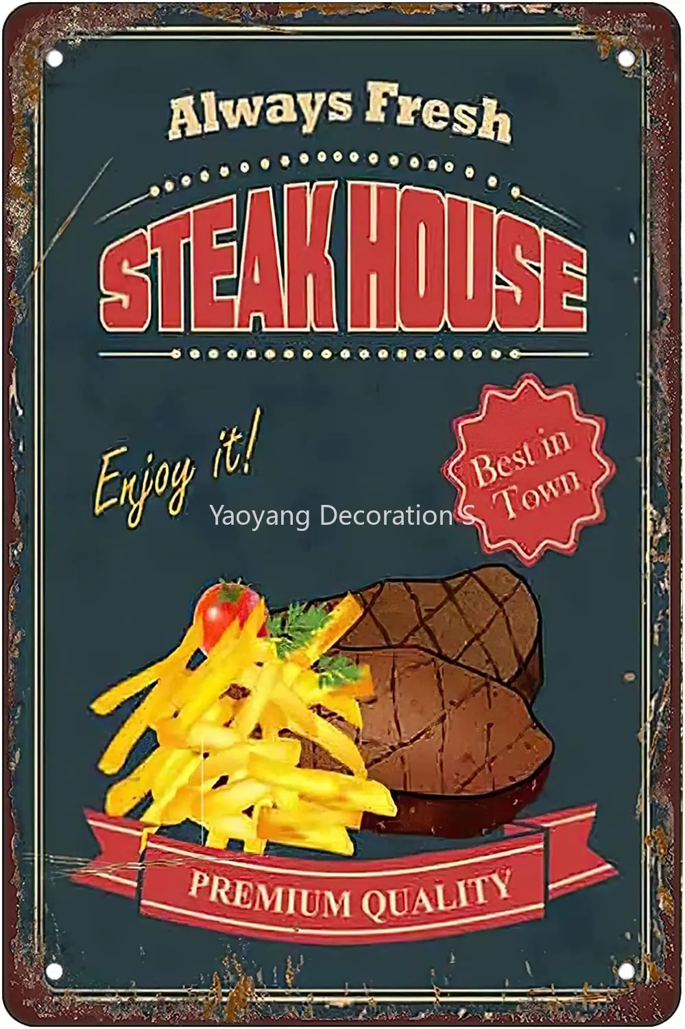 Novelty Metal Tin Sign ANG Old-Fashioned Steakhouse Home Decor Wall Decor Birthday Gift Garden Yard Sign Vintage Printing Plaque