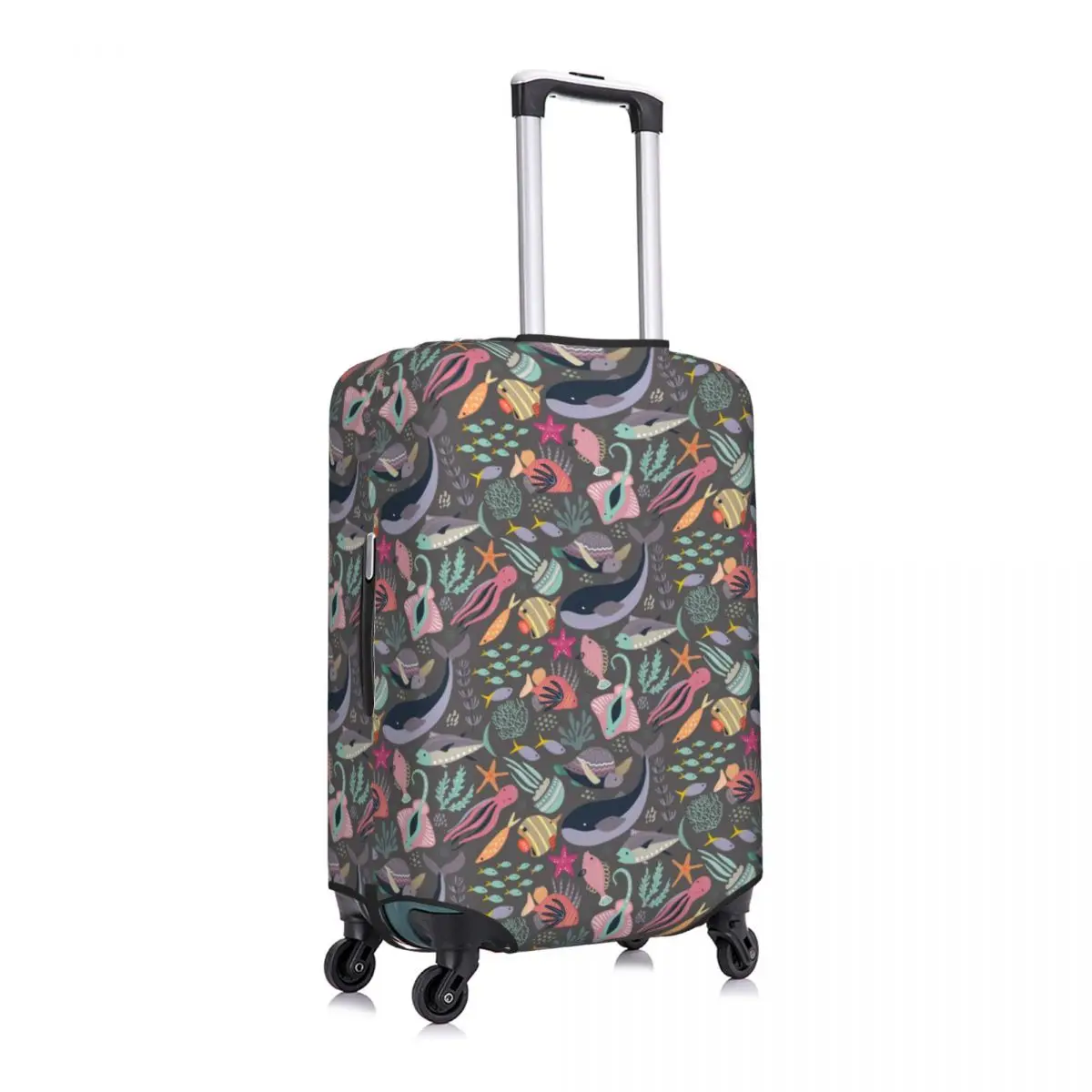 Marine Life Suitcase Cover Fish Turtle Star Pattern Business Flight Fun Luggage Case Protector