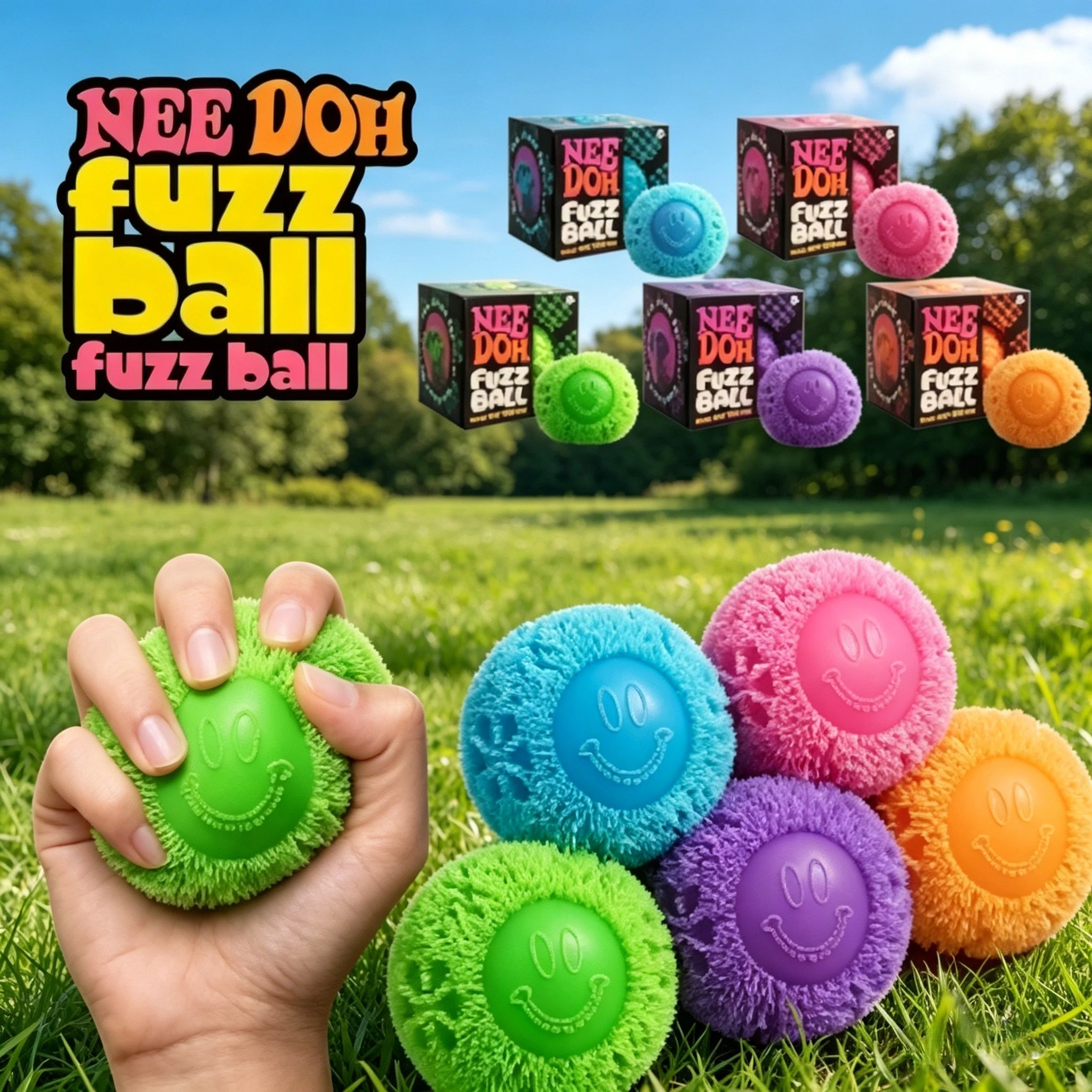 CVNee Doh Fuzz Ball Series, Adorno de Escritorio para Descomprimir, Juguetes Antiestrés, Adecuados para Aliviar el Estrés, Divertidos, Bolas Antiestrés Suaves, Regalos