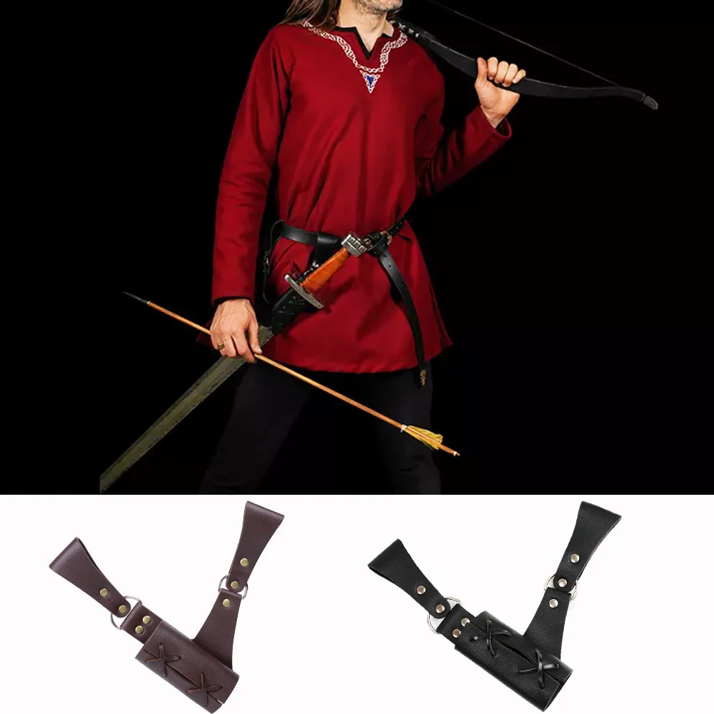 Étui d'épée en cuir Renaissance, main droite, gaine d'épée, ceinture, épée médiévale, grenouille,