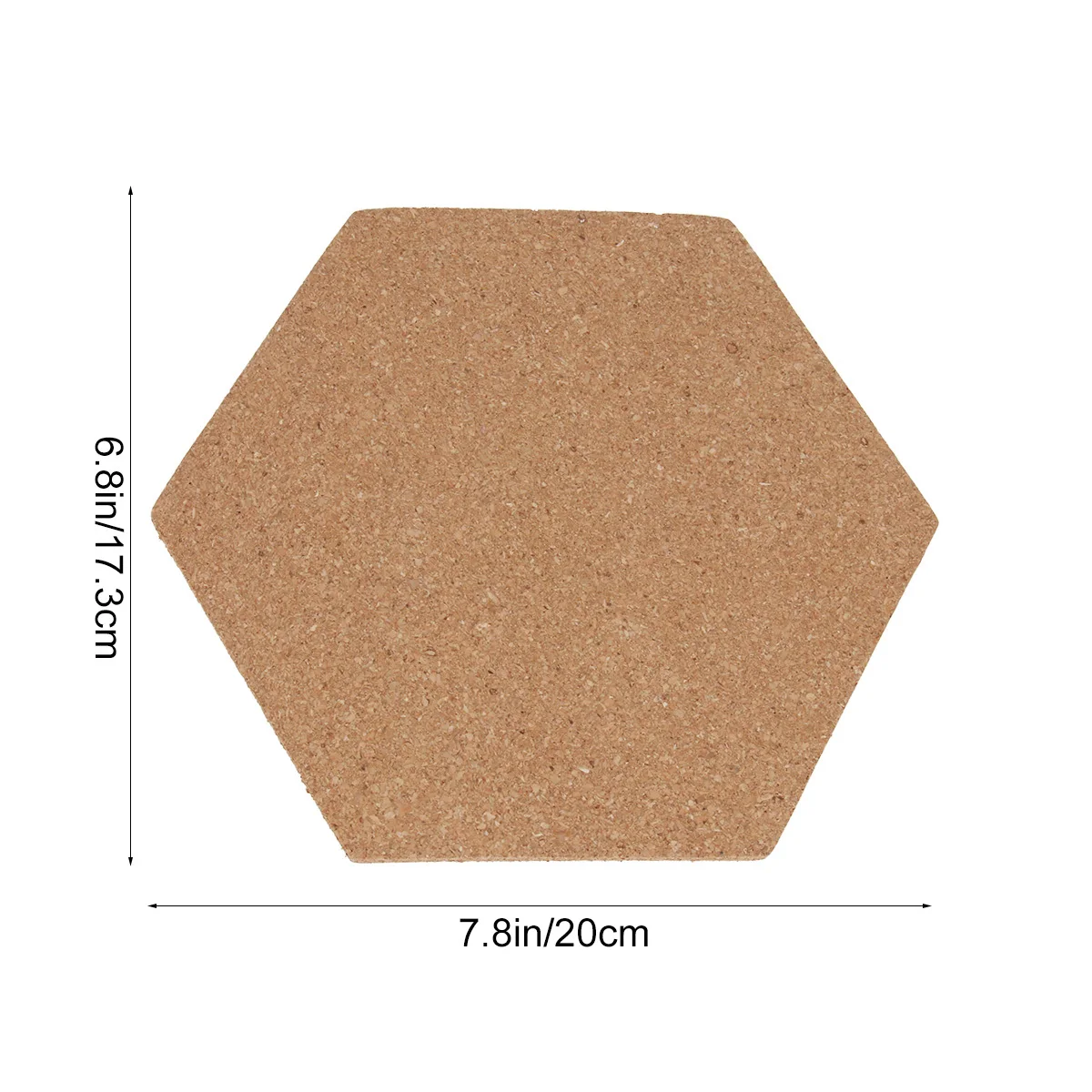 8Pcs Cork Board Message Board Hexagon Wood Wall Organizer Self Stick Background for Pictures Files Modern Decoration