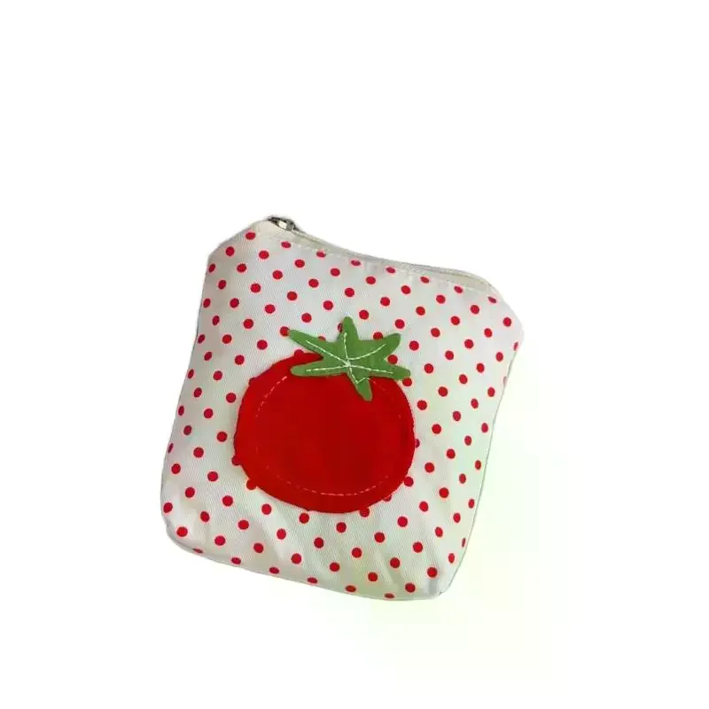 Tomaat Stijl Portemonnee Rode Polka Dot Mini Geld Portemonnee Leuke Koreaanse Stijl Lippenstift Oortelefoon Opslag Portemonnees Tassen