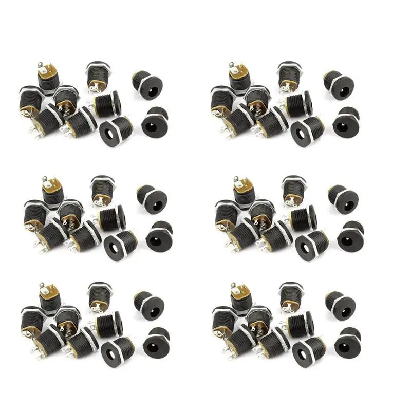 ABGE-60 Pcs 3-Terminal Soldering 2.1Mm X 5.5Mm Female Power Jack DC Socket