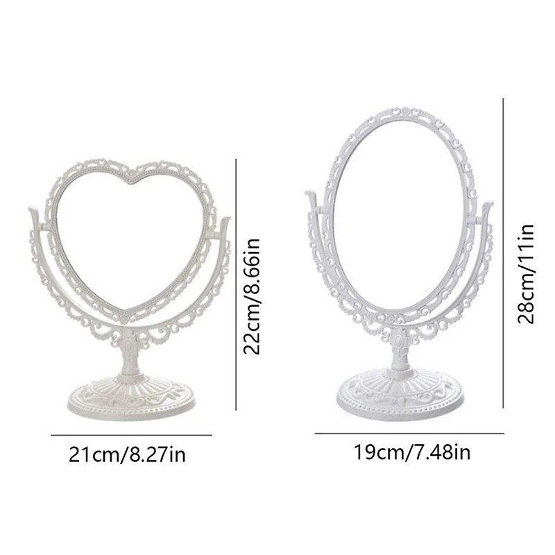 مرآة مكياج عتيقة على شكل قلب ، وظيفية ، متينة ، نوع مكتب ، على الطراز الأوروبي ، مرآة مدمجة ، مرآة جيب