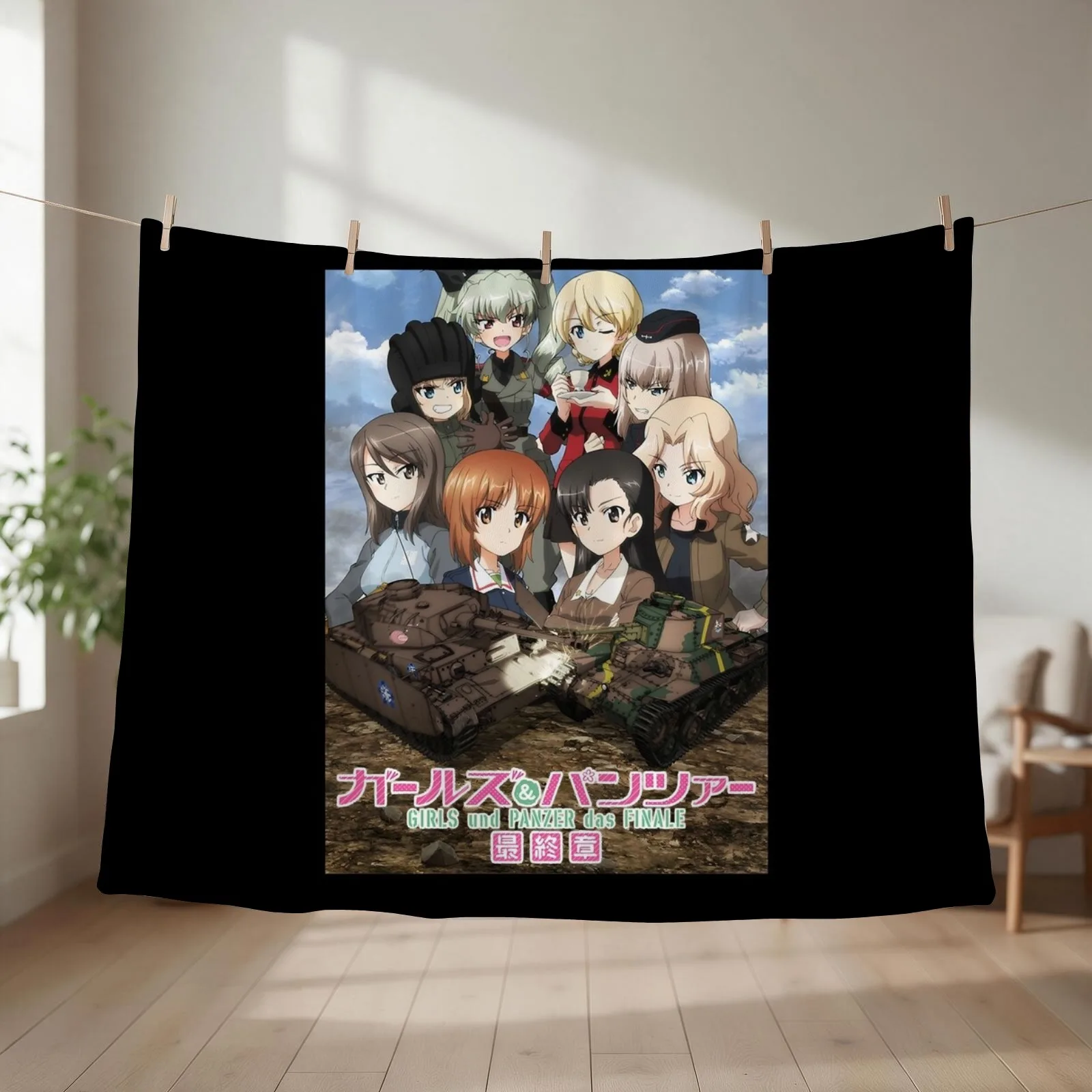 Women Men Girls Und Panzer The Finale Retro Vintage Throw Blanket couch cozy soft plush fuzzy picnic outdoor blanket