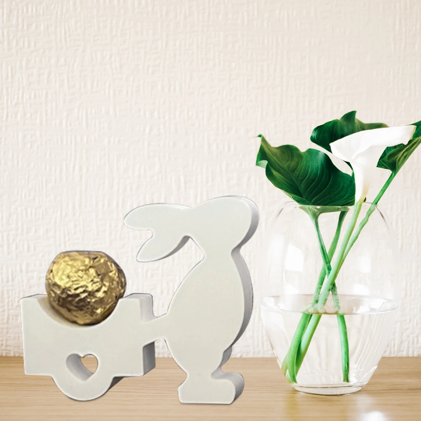 

Rabbit Mold Art Craft Silicone Casting for Desk Epoxy Decorative Shaped Resin Rabbit Molds chocolates c ies wall decor flexible