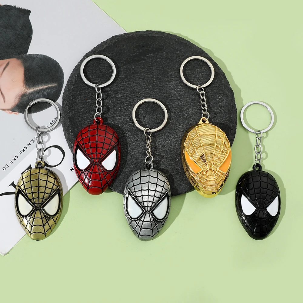 Avengers Spiderman Schlüsselanhänger Modischer Charm Superhelden-Spiderman-Masken-Anhänger Auto-Schlüsselring Accessoire Trendiges Geschenk für Männer – Detail 6