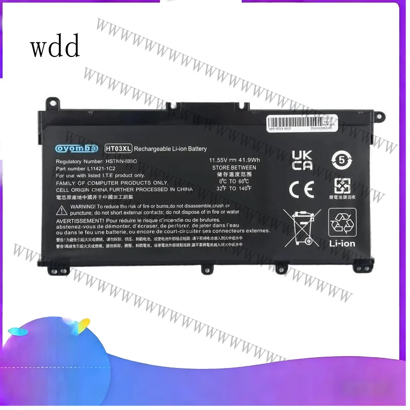 Batería para Portátil HT03XL Compatible con Pavilion HP 14-CE0025TU 14-CE0034TX 15-CS0037T HSTNN-LB8L L11421-421 HSTNN-LB8M/DB8R TPN-Q207/208