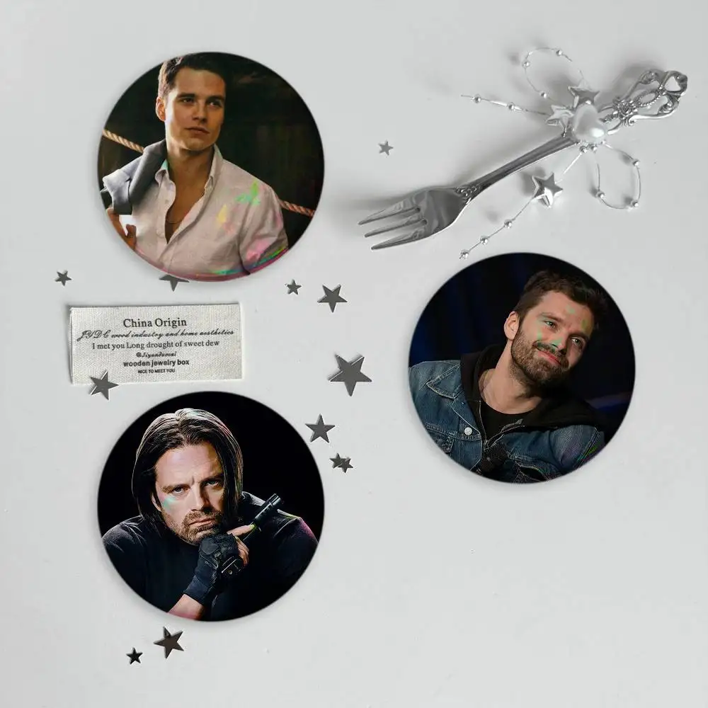 Actor S-Sebastian Stan Brooches Cartoon Badge Pins Backpack Hat Accessories Friend Gift