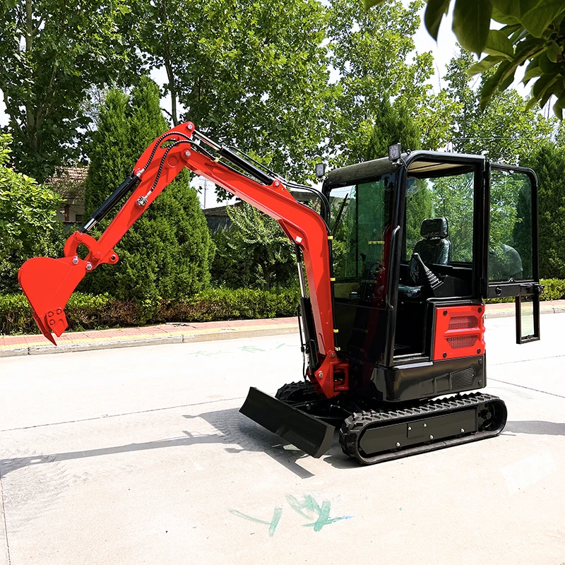 Ekskavator Mini 1.8Ton Pertanian 0.03m3 Ekskavator Penggali Mini 1.7ton 2 Ton Diesel Hidrolik Ekskavator Perayap Kecil