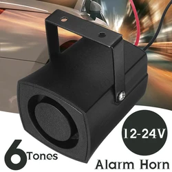 6 Tones Car Police Fire Alarm Horn 12-24V Warning Loud Sound Truck Boat Siren