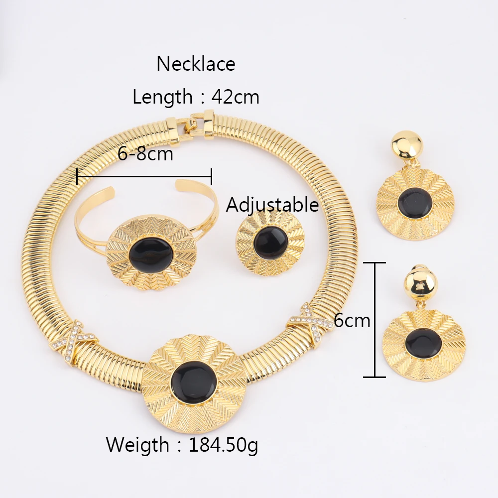 Luxuriöser Hochzeitsschmuck für Damen, Trendige Modeschmuck-Kollektion 2026, 18K Brasilianisch-Italienisch Vergoldete Schmucksets im Angebot – Detail 13