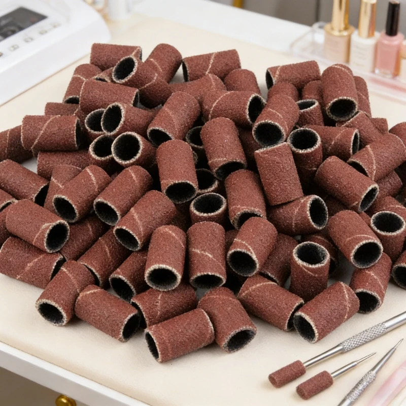 200Pcs/Pack Nail Sanding Bands Drill Bit Sanding Ring for Electric Manicure Pedicure Machine Grinding Polishing Tool