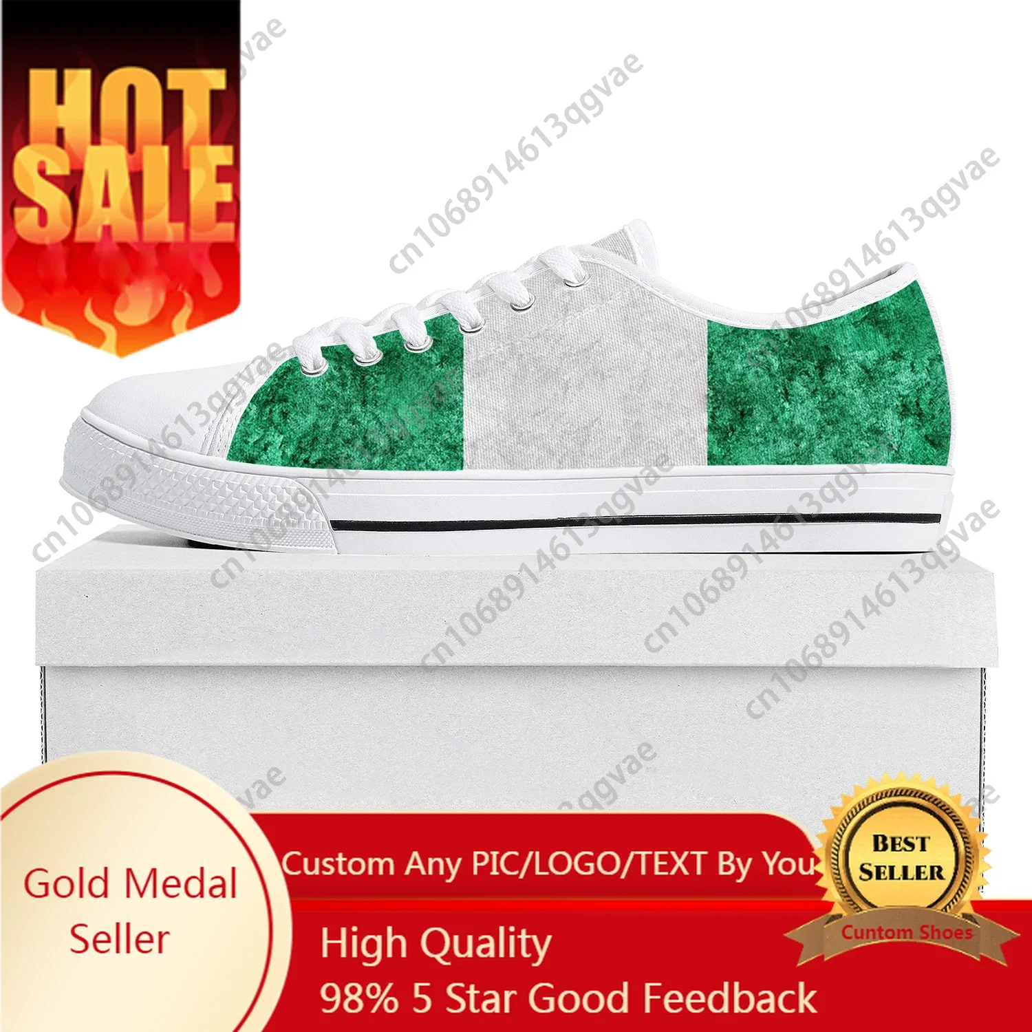 

Nigerian Flag Low Top High Quality Sneakers Mens Womens Teenager Canvas Sneaker Nigeria Prode Casual Couple Shoes Custom Shoe