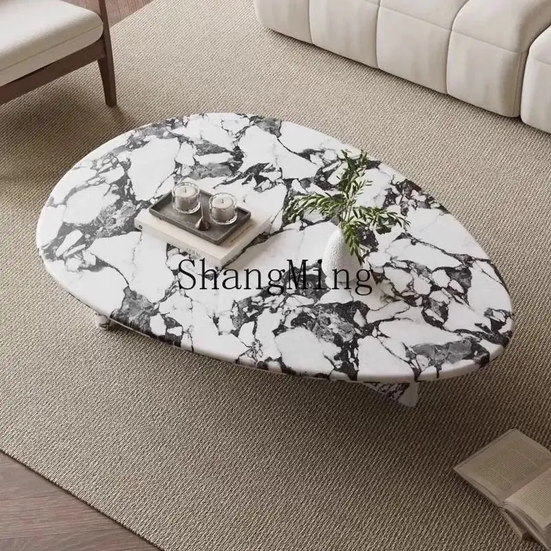 FG شقة صغيرة غرفة المعيشة كريم الرياح الخفيفة الفاخرة على شكل خاص طاولة القهوة طاولة جانبية #3