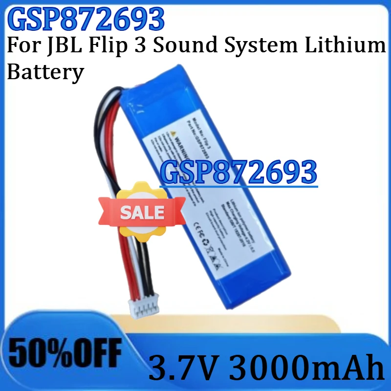 

For JBL Flip 3 Sound System Lithium Battery New GSP872693 3.7V 3000mAh High Quality Battery