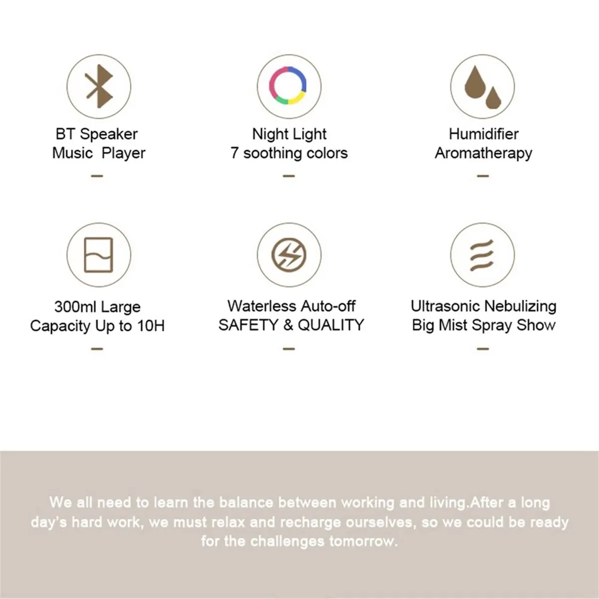 estr-essential-oil-aroma-diffuser-ultrasonic-air-humidifier-mist-maker-with-night-light-bluetooth-audio-clock-eu-plug