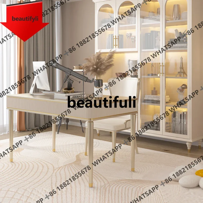

Q181 American light luxury solid wood desk computer desk chair combination modern simple desk small apartment lll