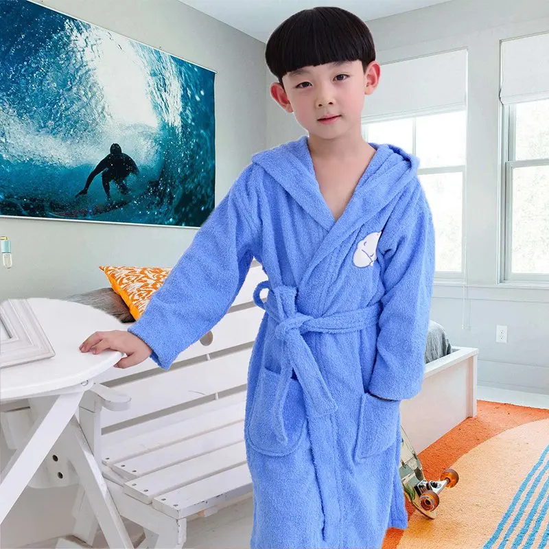 

Children Bathrobes Kids Cotton Warm Baby Sleepwear Robe Boy Girl Bathrobe 4-18 Years Teenagers Children Pajamas For Boys Girls