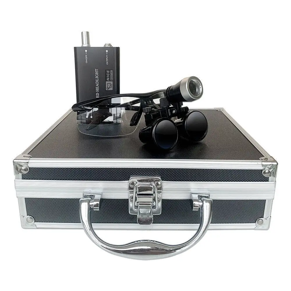 Medical Dental Loupes Magnifier 2.5/3.5x Binocular LED Headlight Surgical Operation Lamp for Dental Lab Surgery
