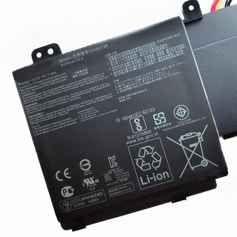 Imagem -03 - Bateria para Asus Zenbook Pro Ux550ge-e2023t Bn005r Ux580gd-bn060tbn085t U5500 Ux550gd Ux580ge 15.4v Bateria 71wh C42n1728