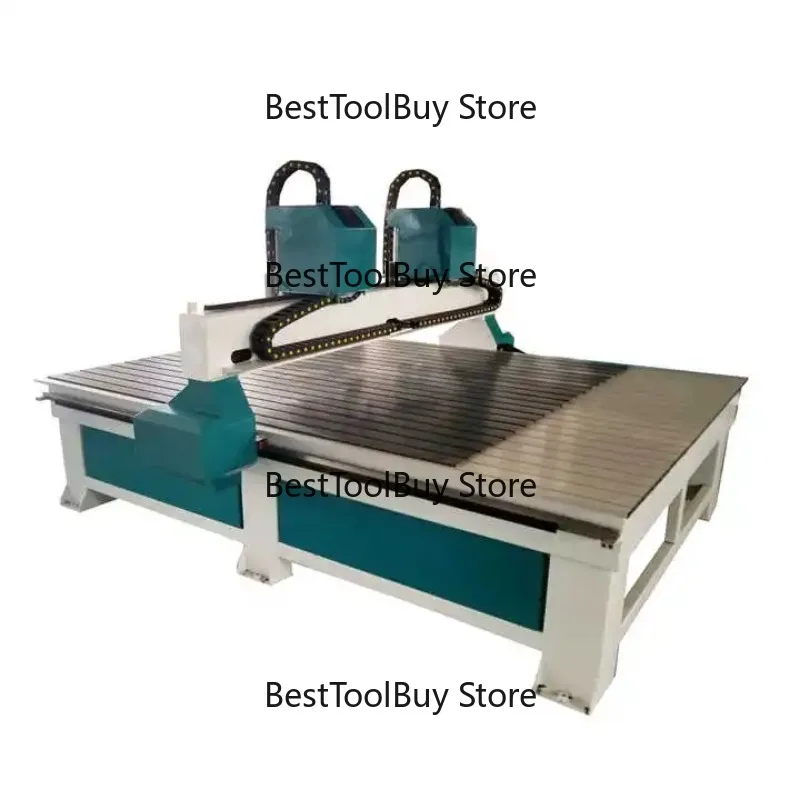220V Double Head Wood Router With 2 Spindles Automatic Grade Mortising Machines For Plywood Cutting And Engraving