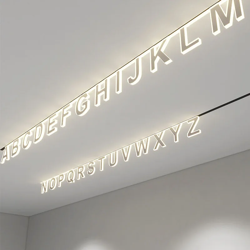 Modern Recessed Letter Magnetic Track Lights LED Lamp Magnetic Rail Ceiling System Indoor Track Lighting Spot Rail Spotlights