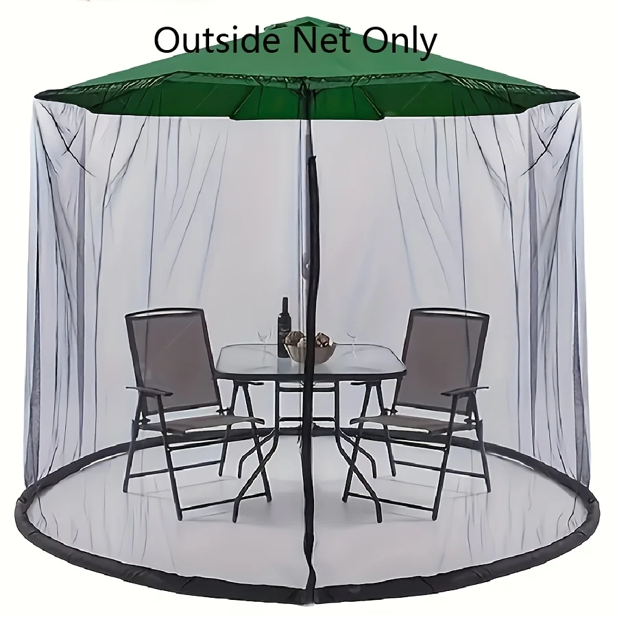 

Upgraded Outdoor 6FT, 9FT, 11FT Patio Umbrella Mosquito Nets with Zippered Doors, Compatible with Most Outdoor