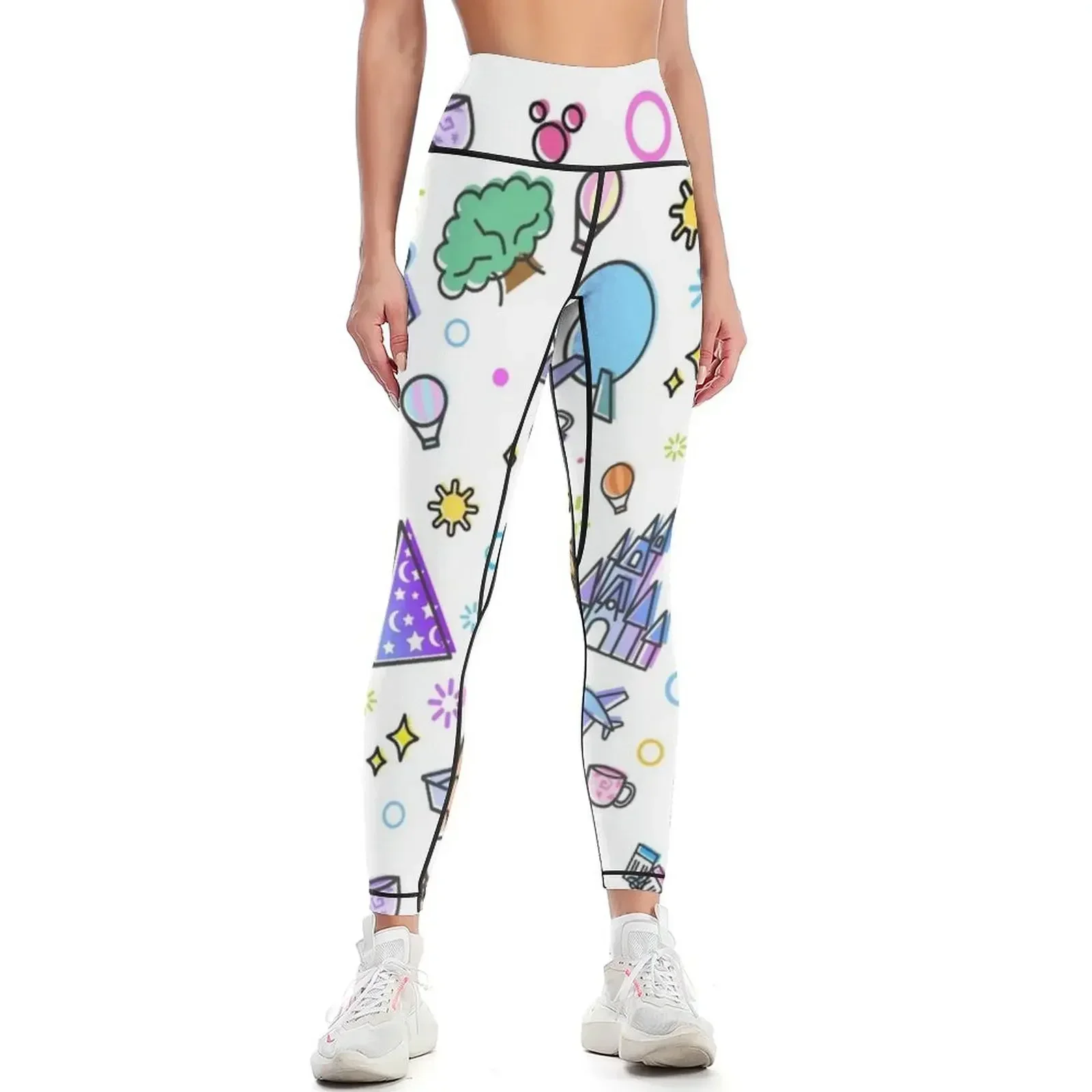 

Meet me at my Happy Place Pattern. Happiest Place on Earth. Florida Orlando Icons. Ferris Wheel Theme Park. Leggings