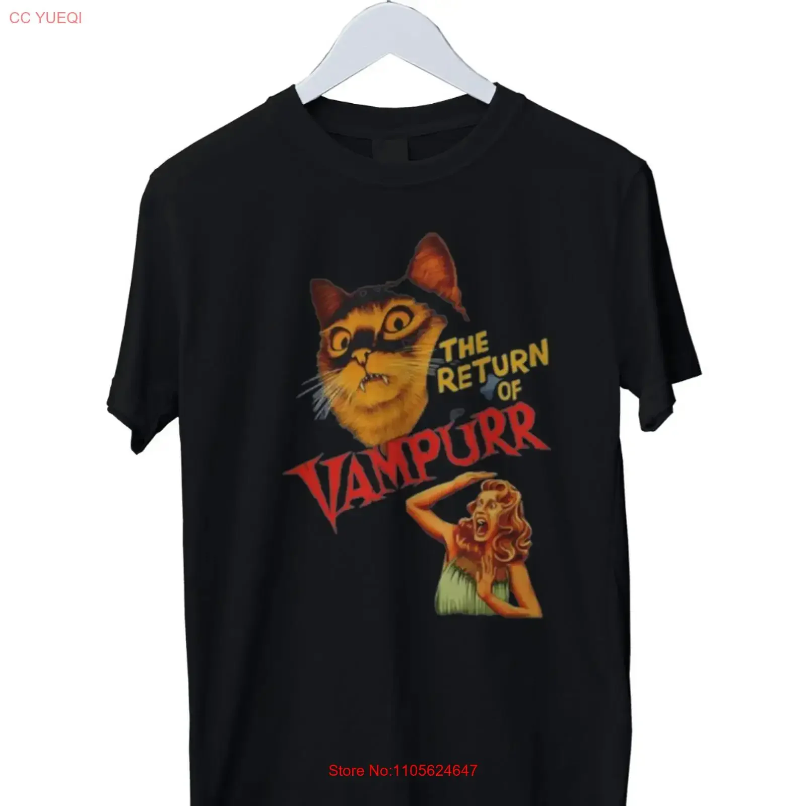 The Return Of Vampurr Cat Print Mens T Shirt S M L XL 2 3 4 long or short sleeves vintage Washed homme Top For Everyday Wear