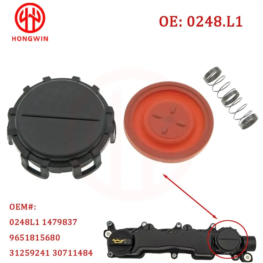 0248L1,30711484,1479837 Kit di riparazione coperchio valvola PCV motore con membrana per Citroen 1.6 HDI Berlingo C2 C3 C4 C5 Peugeot 206 307