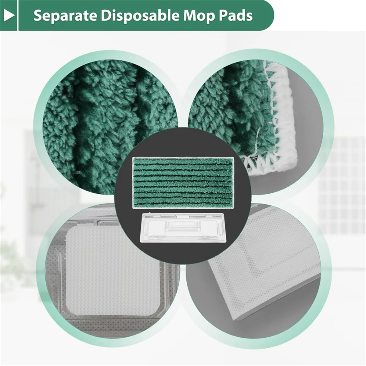 4PCS Reusable Mop Replacement Pads Refills for Vacmop VM252 251 250 200 190 Pro