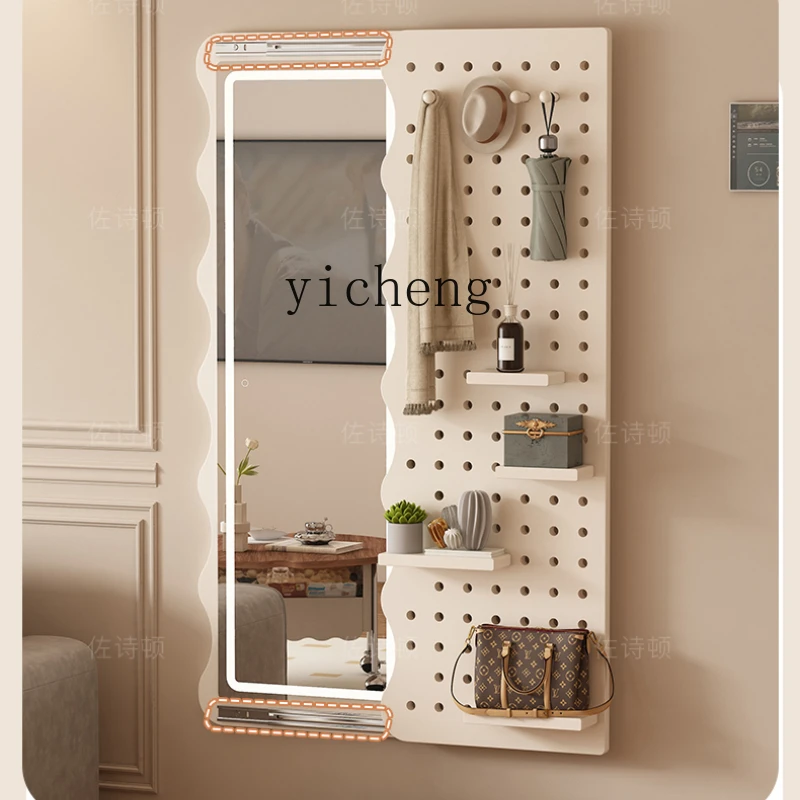 JZ-19 Full Body Mirror Cream Wind Full-length Mirror Decorative Painter Home Living Room Fitting Mirror Retractable