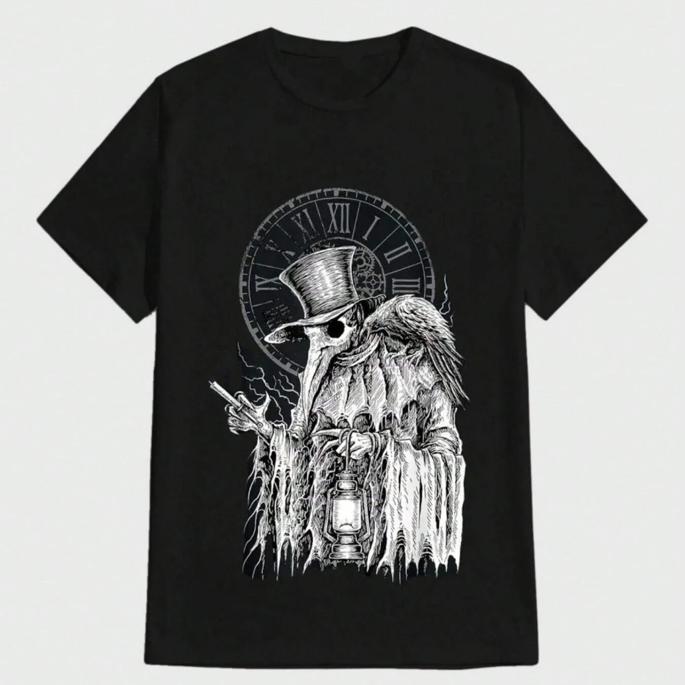 الرعب الوحش طباعة عادية الطباعة الرقمية القطن الخالص الثقيل تي شيرت قصيرة الأكمام تي شيرت رجالي بلايز تنفس اليومية