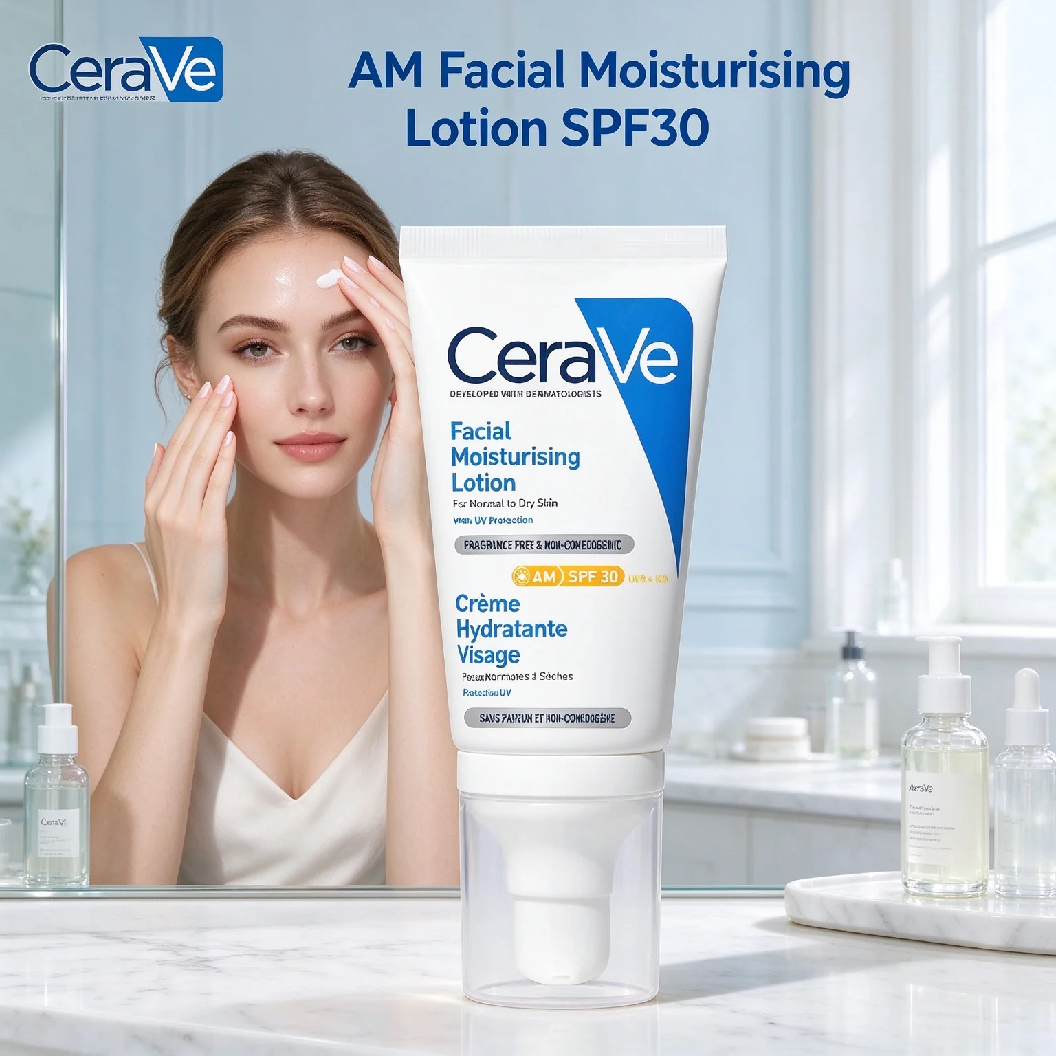 CeraVe AM Facial Moisturising Lotion SPF30 1.75 FL OZ /52ml Triple Ceramides Restore Skin Barrier UVA UVB Sun Protection