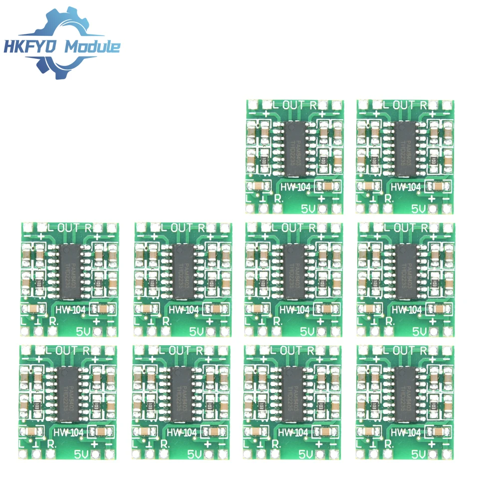 10pcs PAM8403 Super Mini Digital Amplifier Board 2 * 3W Class D Digital Amplifier Board Efficient 2.5 To 5V USB Power Supply